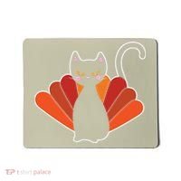 Funny Cute Thanksgiving Cat Turkey Mousepad thumb 0