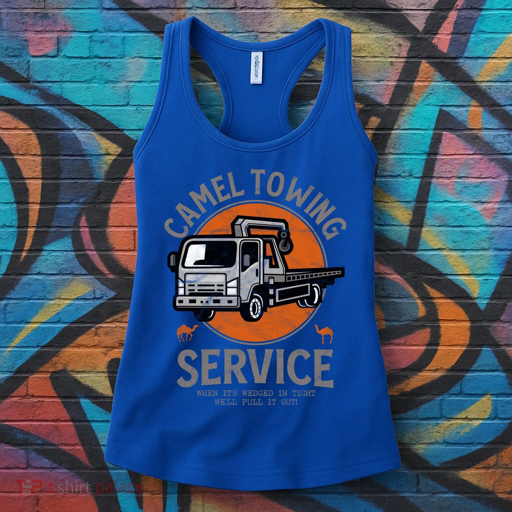 Funny Camel Towing Retro Adult Humor Saying Halloween Cool Gift Women's Tank Top