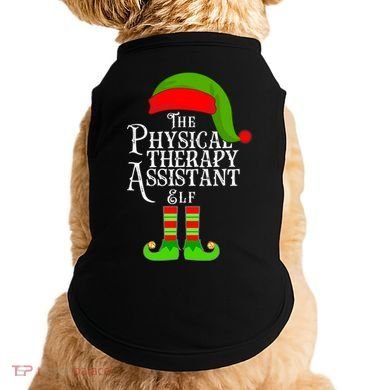 Funny Christmas The Physical Therapy Assistant Elf Doggie Tank