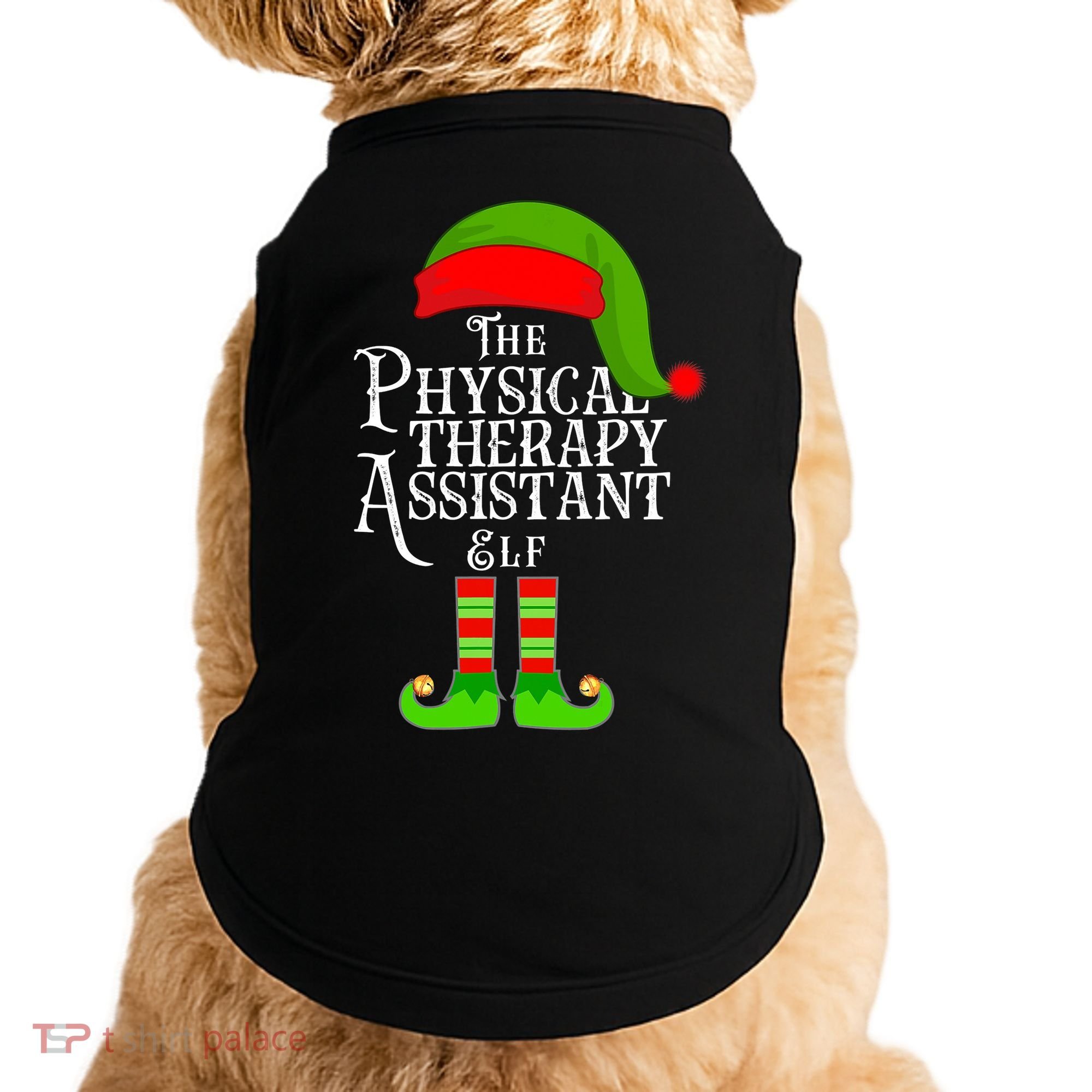 Funny Christmas The Physical Therapy Assistant Elf Doggie Tank