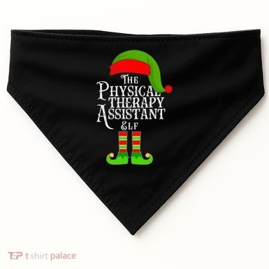 Funny Christmas The Physical Therapy Assistant Elf USA-Made Doggie Bandana