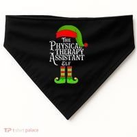 Funny Christmas The Physical Therapy Assistant Elf USA-Made Doggie Bandana thumb 0