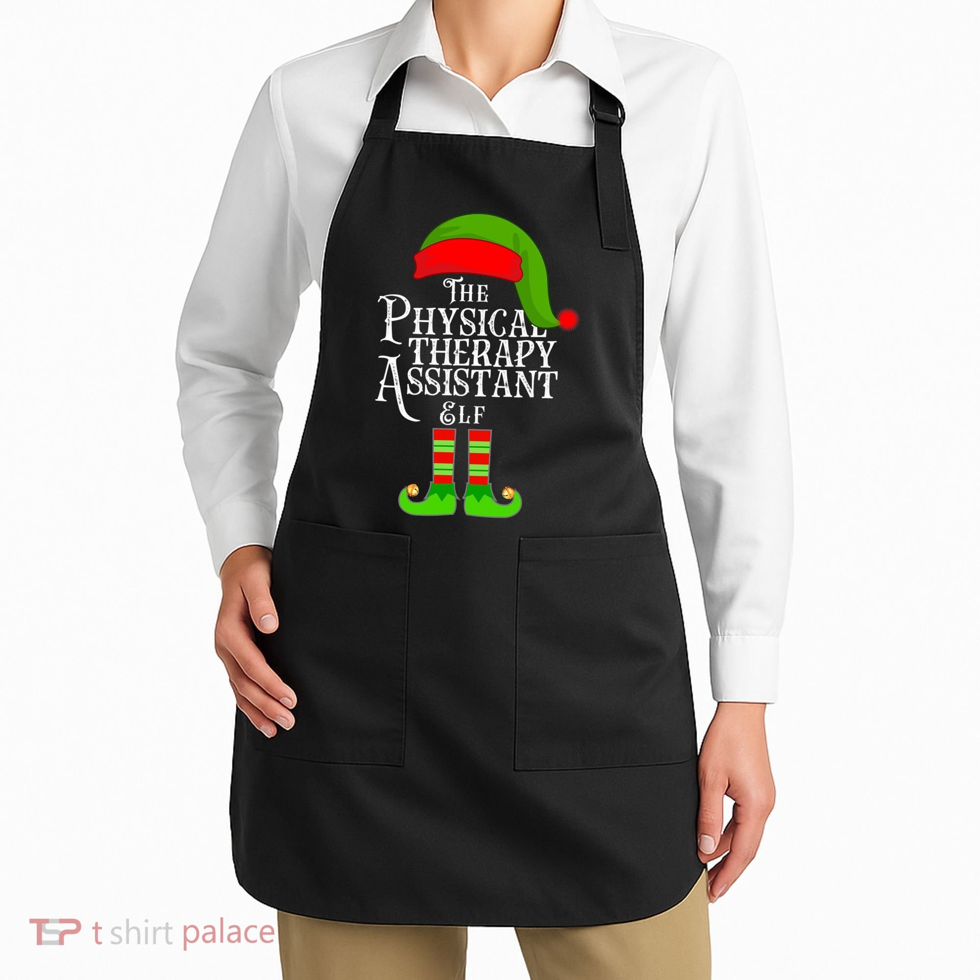 Funny Christmas The Physical Therapy Assistant Elf Apron