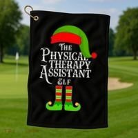 Funny Christmas The Physical Therapy Assistant Elf Golf Towel thumb 1