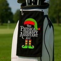 Funny Christmas The Physical Therapy Assistant Elf Golf Towel thumb 2