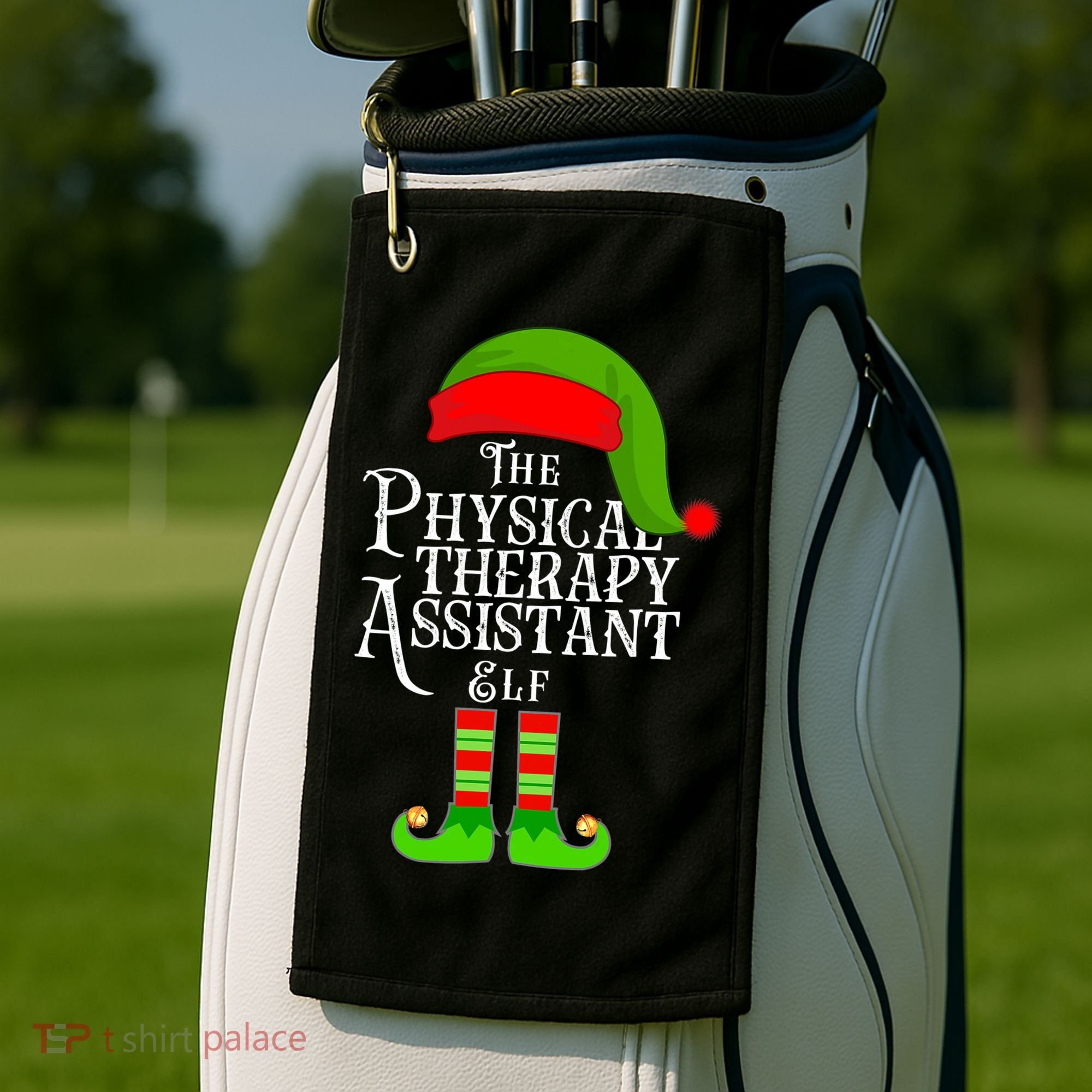 Funny Christmas The Physical Therapy Assistant Elf Golf Towel