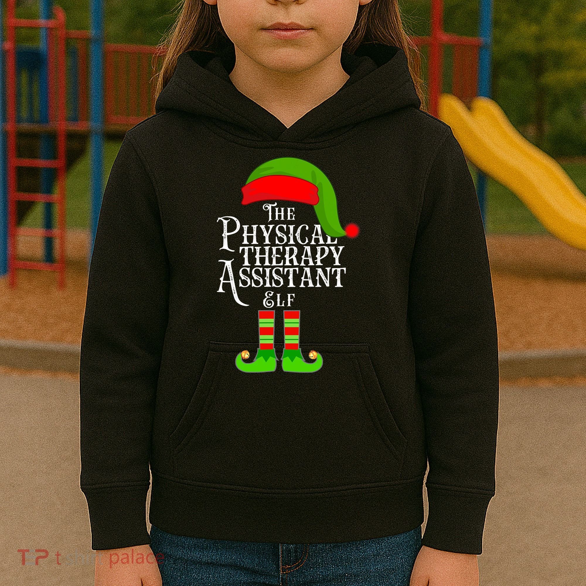 Funny Christmas The Physical Therapy Assistant Elf Kids Hoodie