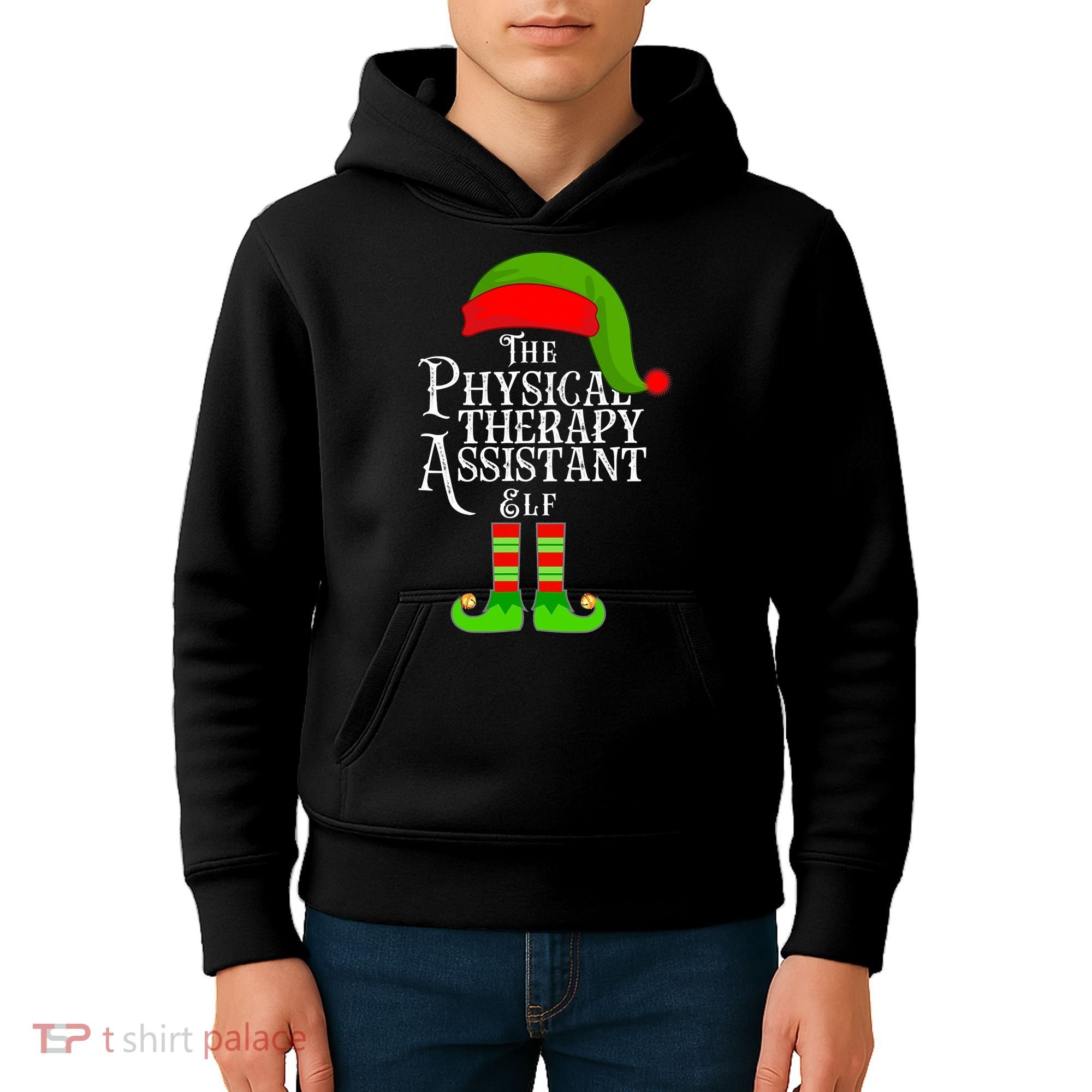 Funny Christmas The Physical Therapy Assistant Elf Kids Hoodie