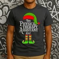 Funny Christmas The Physical Therapy Assistant Elf T-Shirt thumb 3