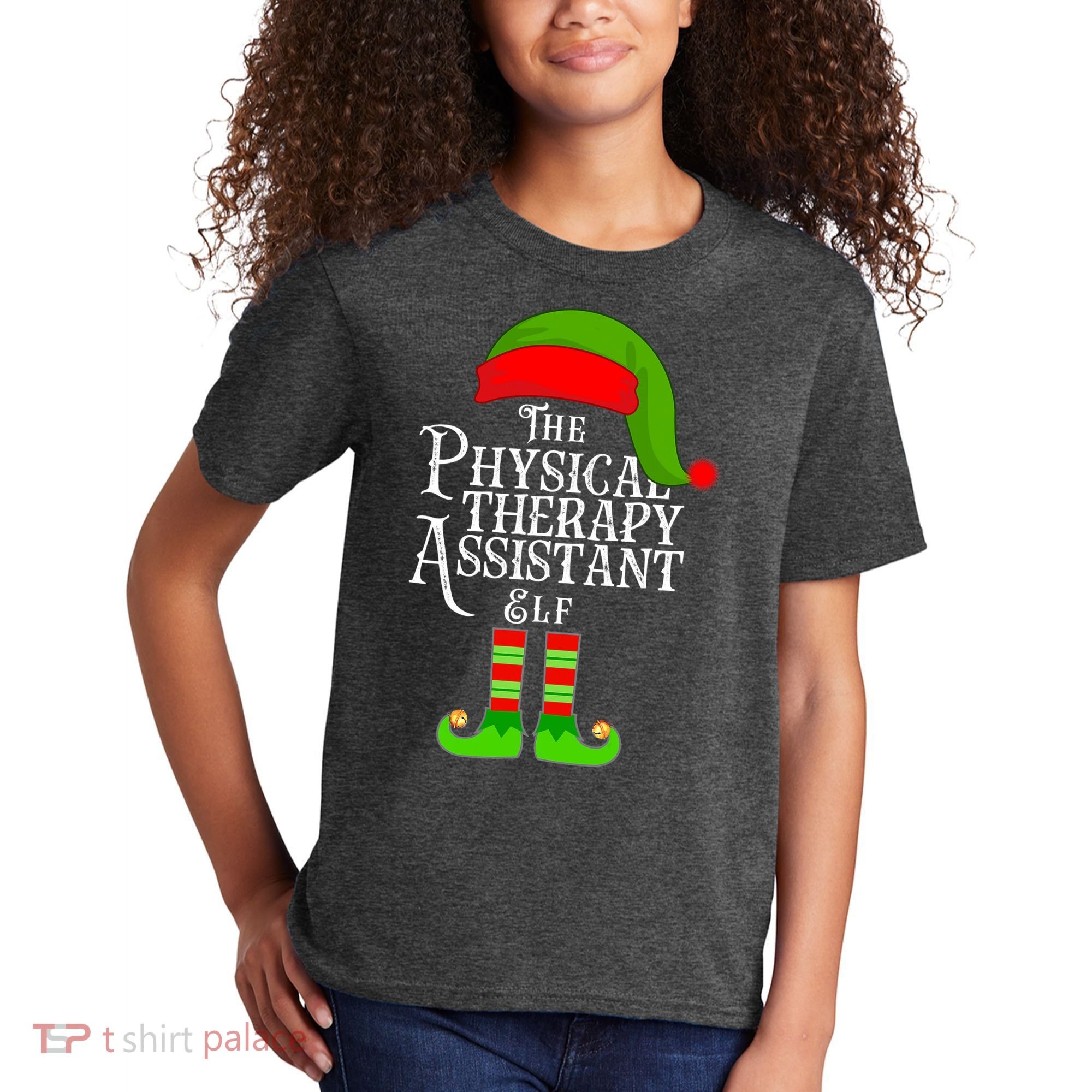 Funny Christmas The Physical Therapy Assistant Elf Kids T-Shirt