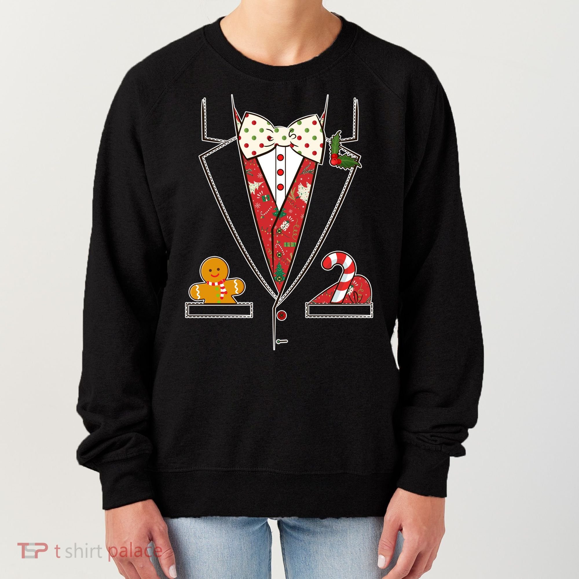 Funny Christmas Tuxedo Costume Women's Sweatshirt