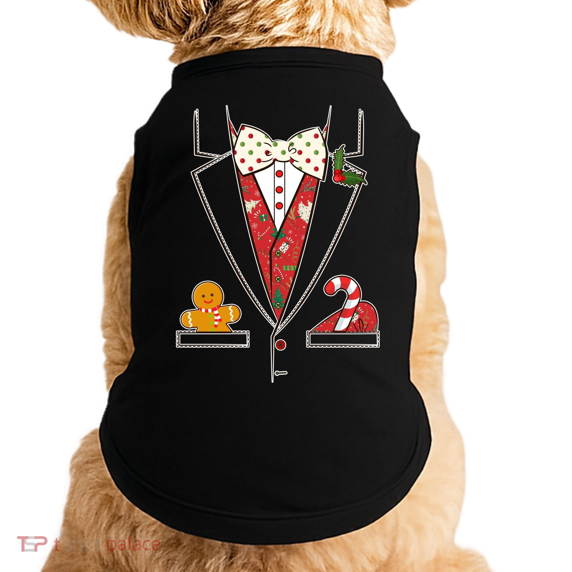 Funny Christmas Tuxedo Costume Doggie Tank