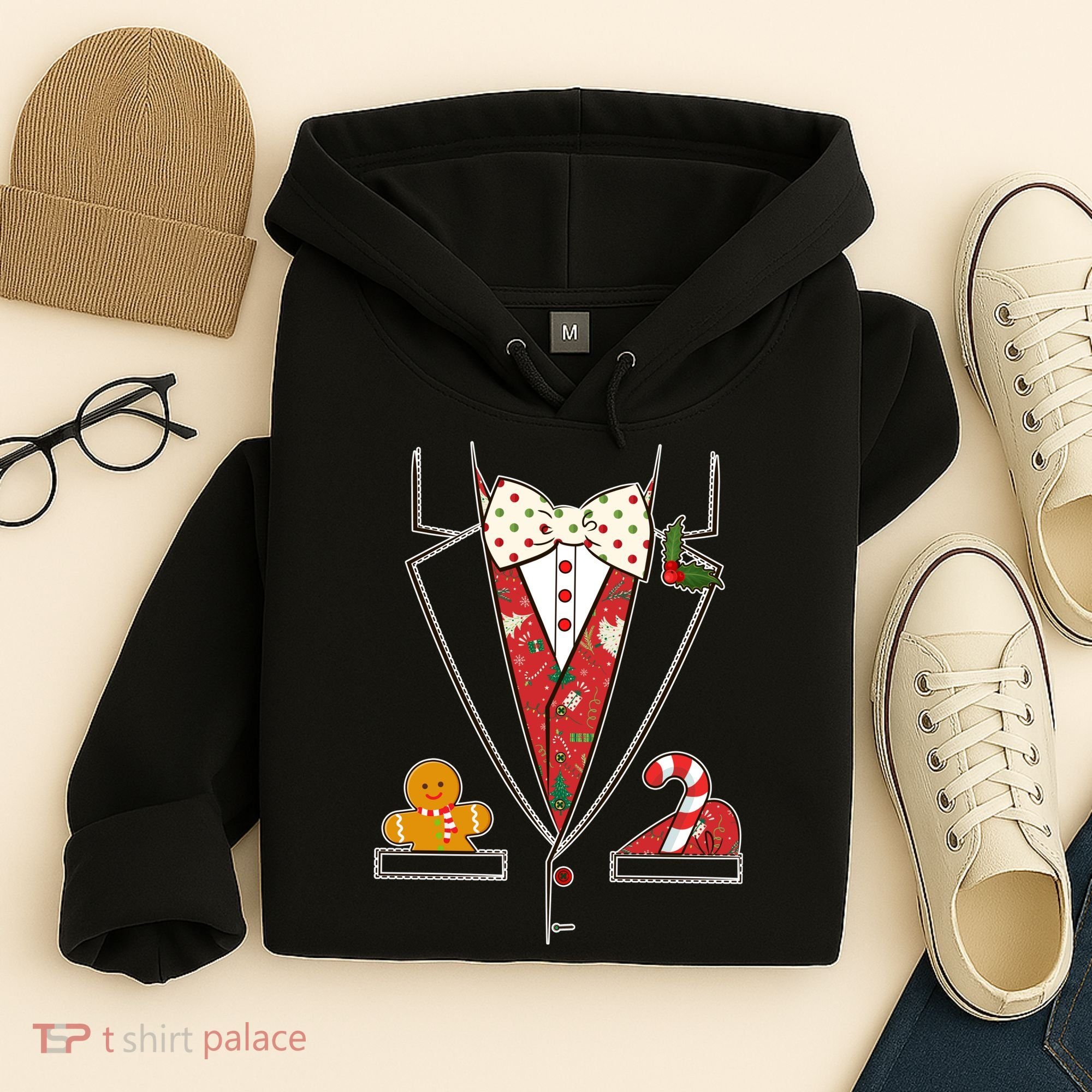 Funny Christmas Tuxedo Costume Hoodie