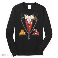 Funny Christmas Tuxedo Costume Long Sleeve Shirt thumb 0