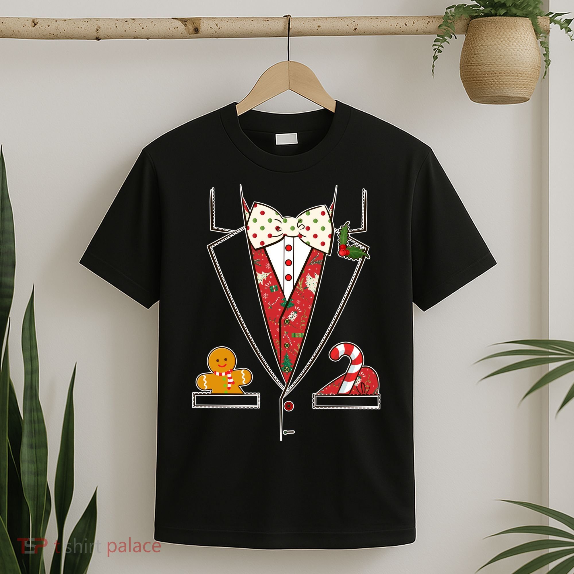 Funny Christmas Tuxedo Costume T-Shirt