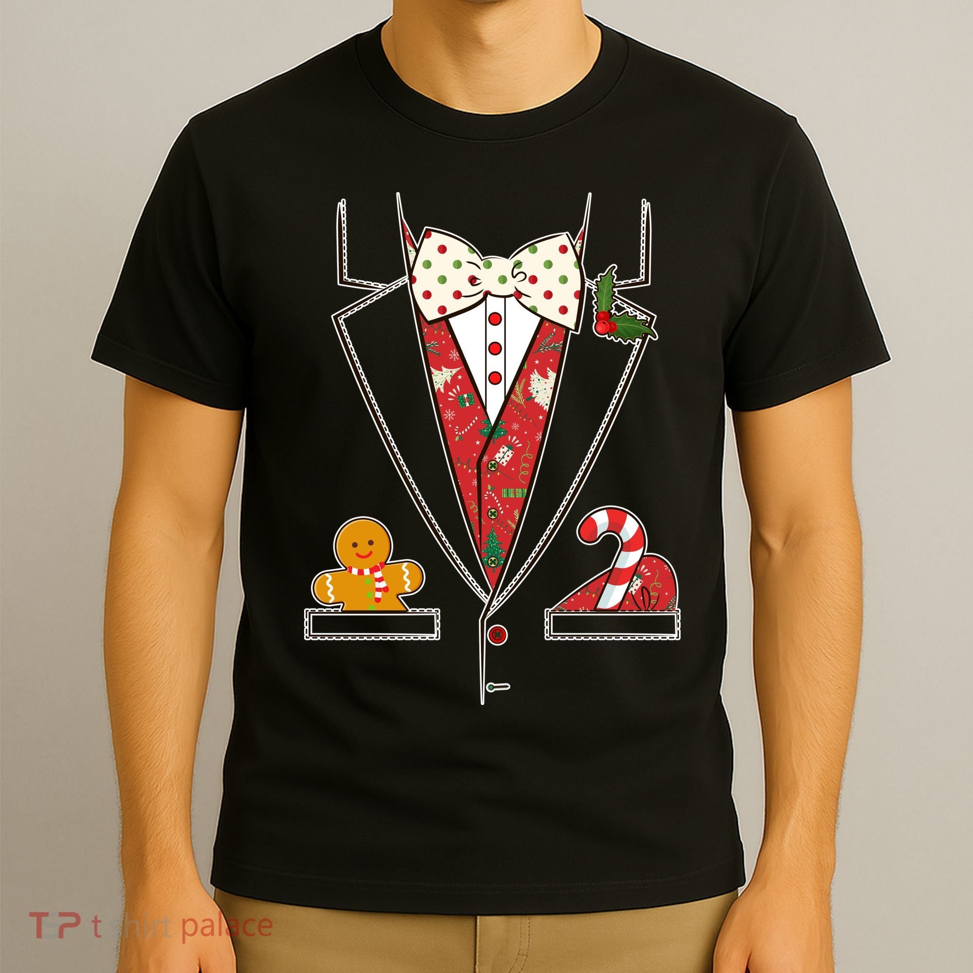 Funny Christmas Tuxedo Costume T-Shirt