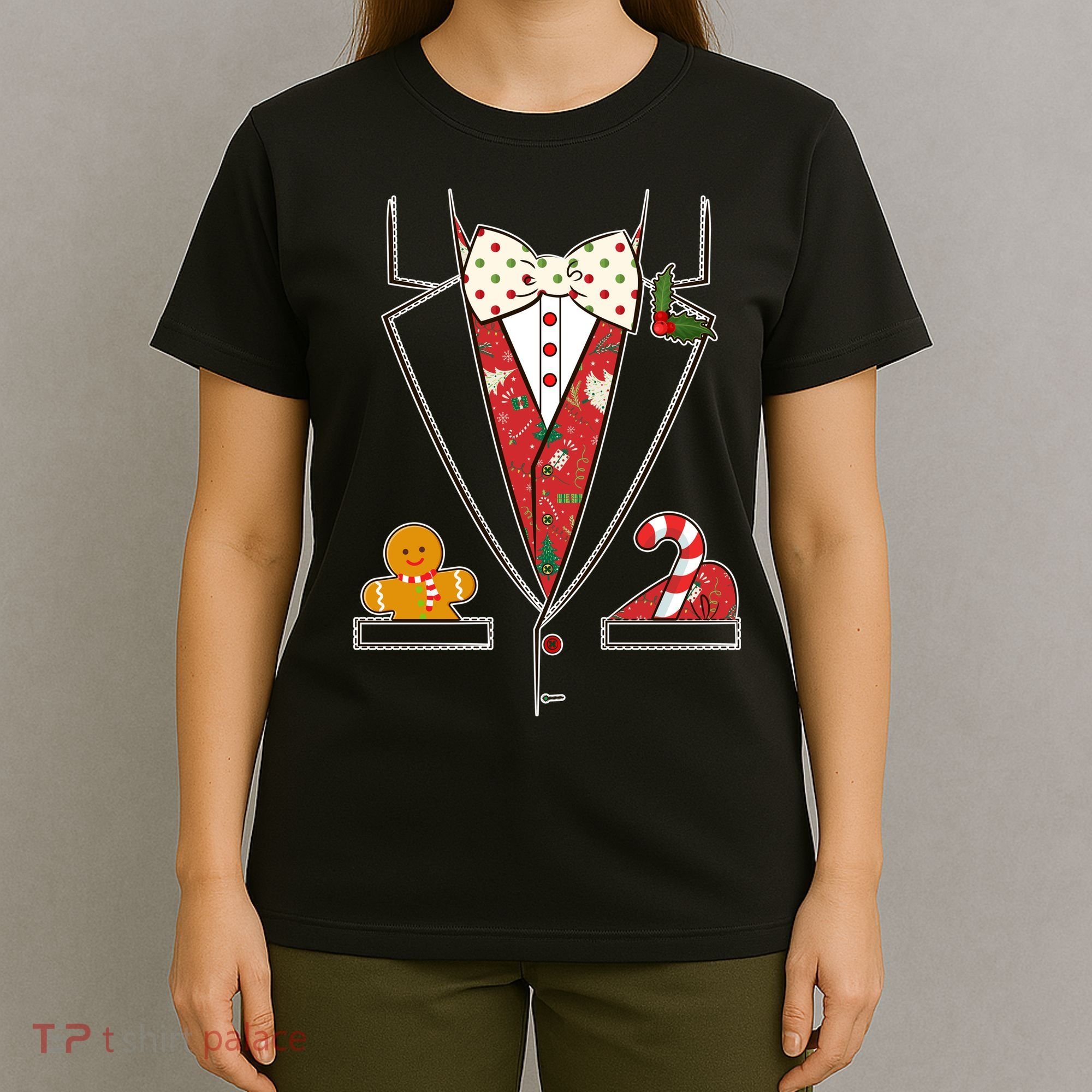 Funny Christmas Tuxedo Costume T-Shirt