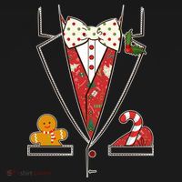 Funny Christmas Tuxedo Costume Women's Hoodie thumb 2
