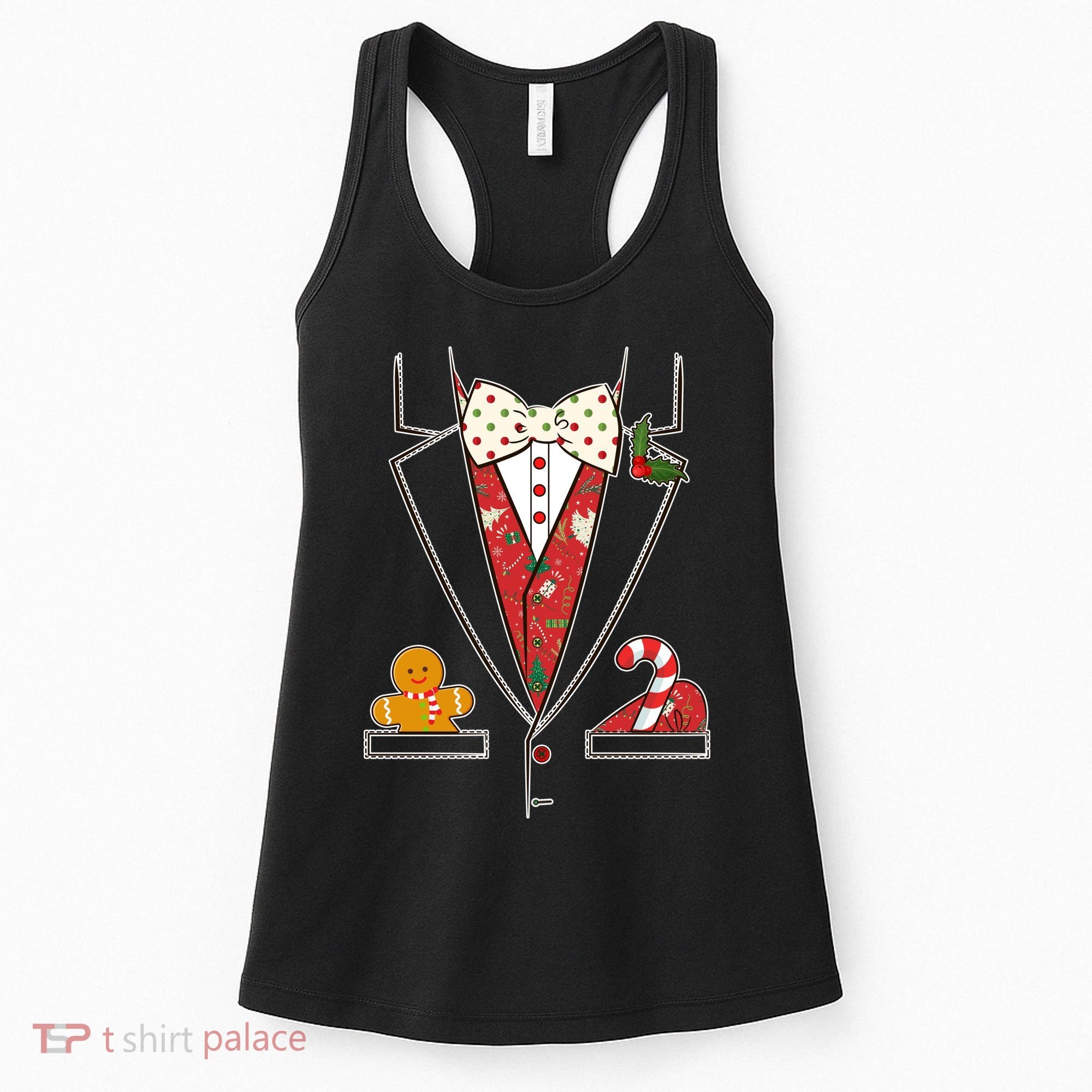 Funny Christmas Tuxedo Costume Women's Tank Top