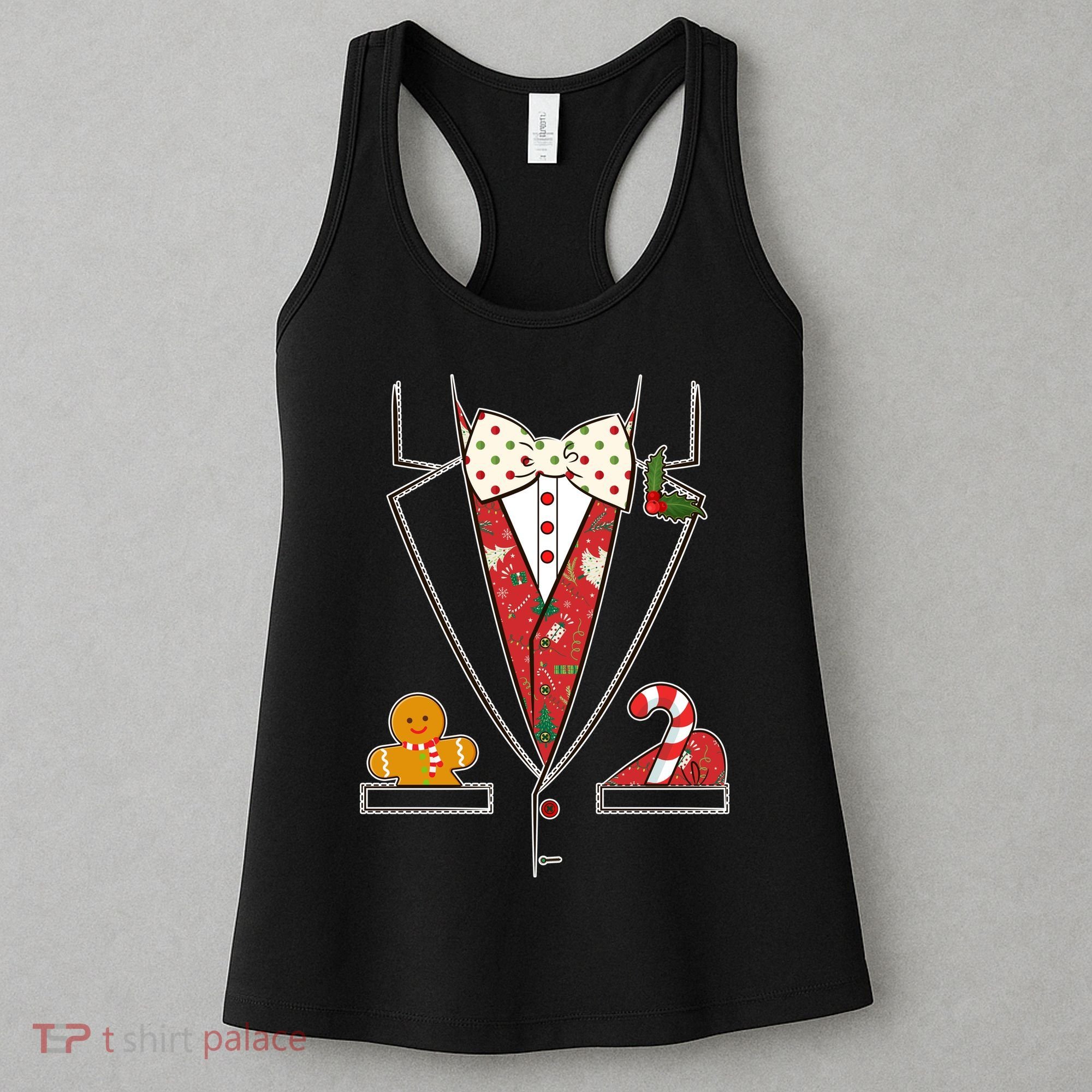 Funny Christmas Tuxedo Costume Women's Tank Top