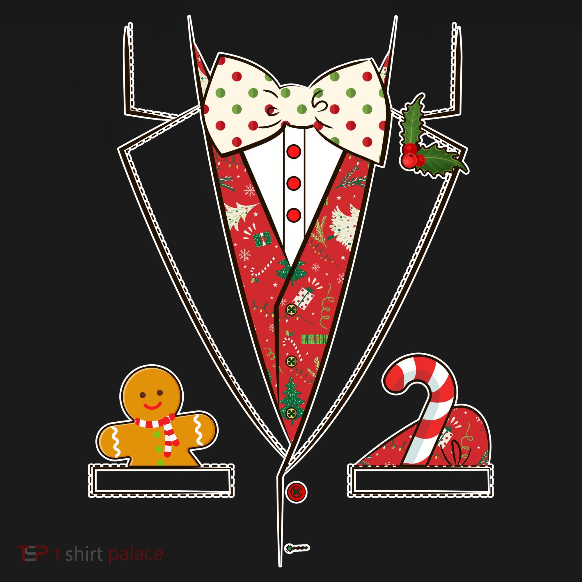 Funny Christmas Tuxedo Costume Women's Tank Top
