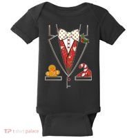 Funny Christmas Tuxedo Costume Baby Bodysuit thumb 0