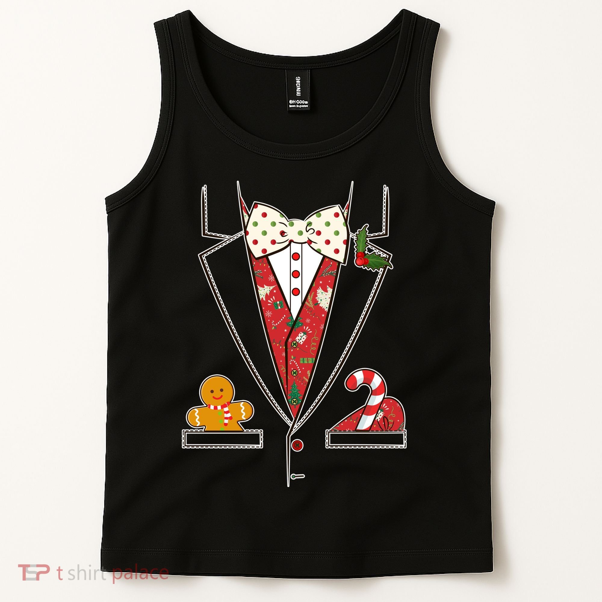 Funny Christmas Tuxedo Costume Tank Top