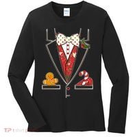 Funny Christmas Tuxedo Costume Women's Long Sleeve Shirt thumb 0