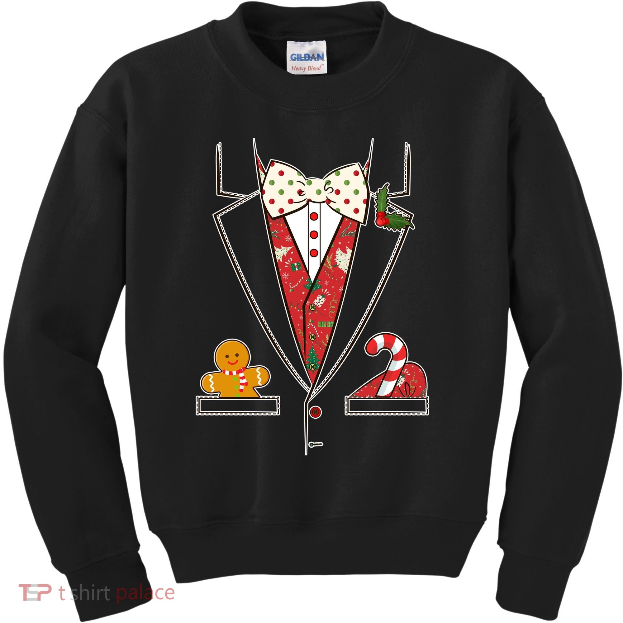 Funny Christmas Tuxedo Costume Kids Sweatshirt