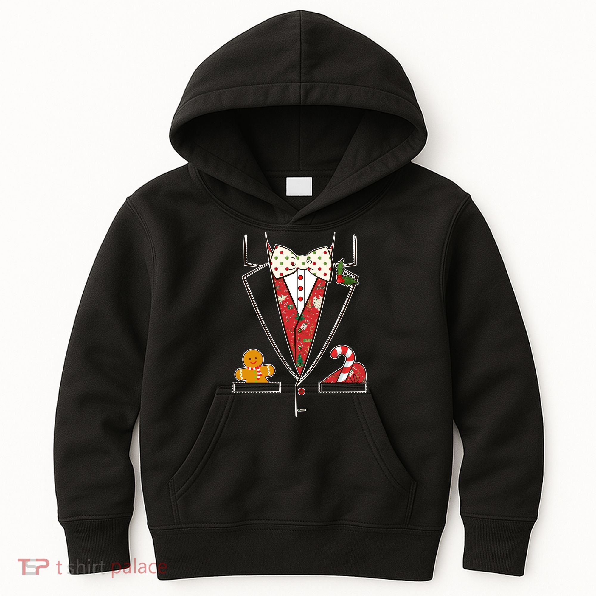 Funny Christmas Tuxedo Costume Kids Hoodie