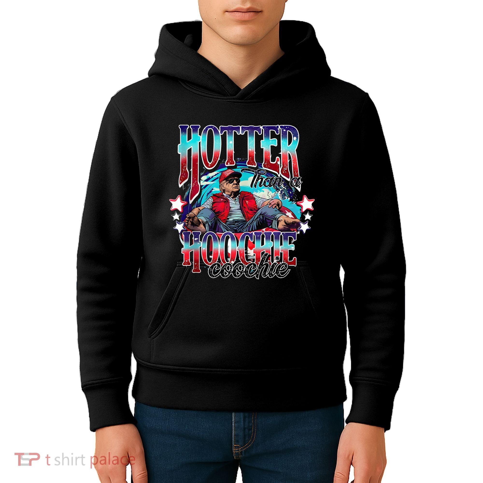 Funny Cute Trump Hotter Than A Hoochie Coochie Kids Hoodie