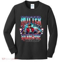 Funny Cute Trump Hotter Than A Hoochie Coochie Kids Long Sleeve Shirt thumb 0