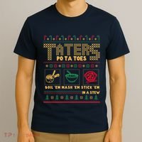Funny Christmas Taters Potatoes Ugly Christmas Sweater T-Shirt thumb 3