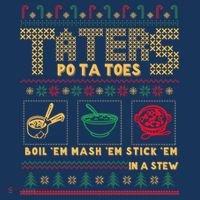 Funny Christmas Taters Potatoes Ugly Christmas Sweater T-Shirt thumb 7