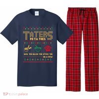 Funny Christmas Taters Potatoes Ugly Christmas Sweater Pajama Set thumb 0