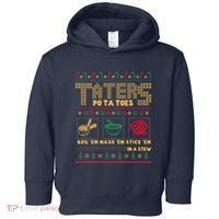 Funny Christmas Taters Potatoes Ugly Christmas Sweater Toddler Hoodie thumb 0