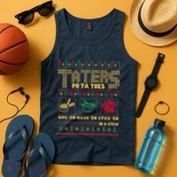 Funny Christmas Taters Potatoes Ugly Christmas Sweater Tank Top thumb 4