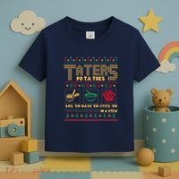 Funny Christmas Taters Potatoes Ugly Christmas Sweater Toddler T-Shirt thumb 3