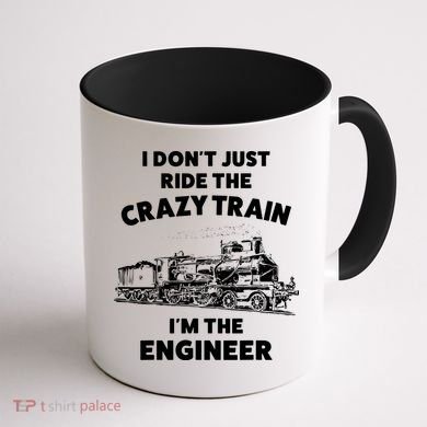 Funny Crazy Train Engineer Shirts For Women Men Coffee Mug back