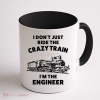 Funny Crazy Train Engineer Shirts For Women Men Coffee Mug thumb 1