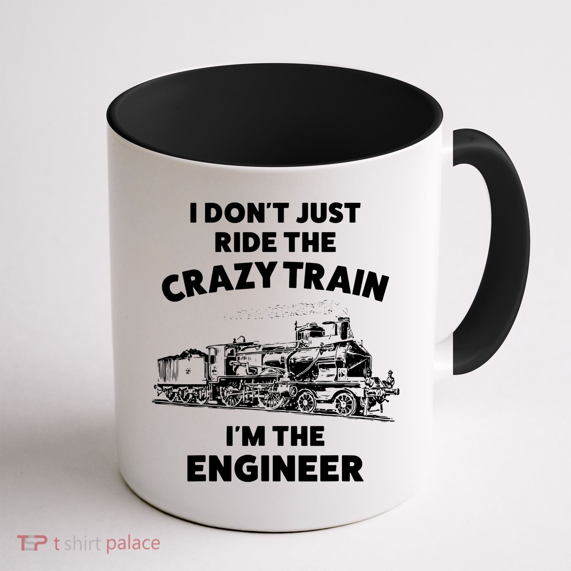 Funny Crazy Train Engineer Shirts For Women Men Coffee Mug