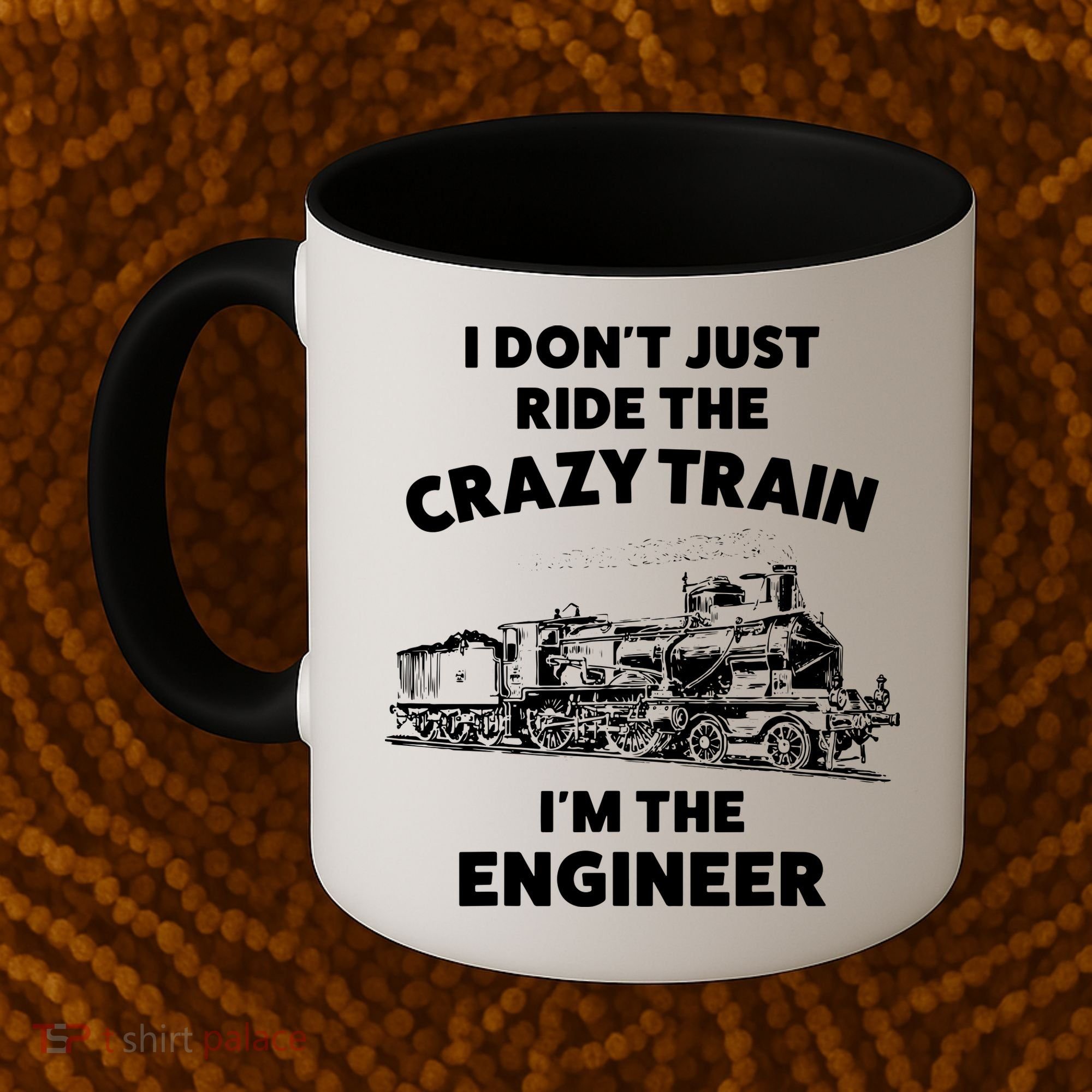 Funny Crazy Train Engineer Shirts For Women Men Coffee Mug