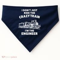 Funny Crazy Train Engineer Shirts For Women Men USA-Made Doggie Bandana thumb 0