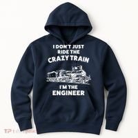 Funny Crazy Train Engineer Shirts For Women Men Hoodie thumb 0