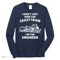 Funny Crazy Train Engineer Shirts For Women Men Long Sleeve Shirt thumb 0