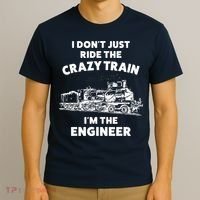 Funny Crazy Train Engineer Shirts For Women Men T-Shirt thumb 3