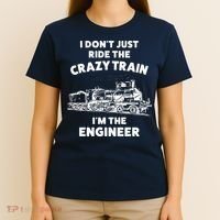 Funny Crazy Train Engineer Shirts For Women Men T-Shirt thumb 4