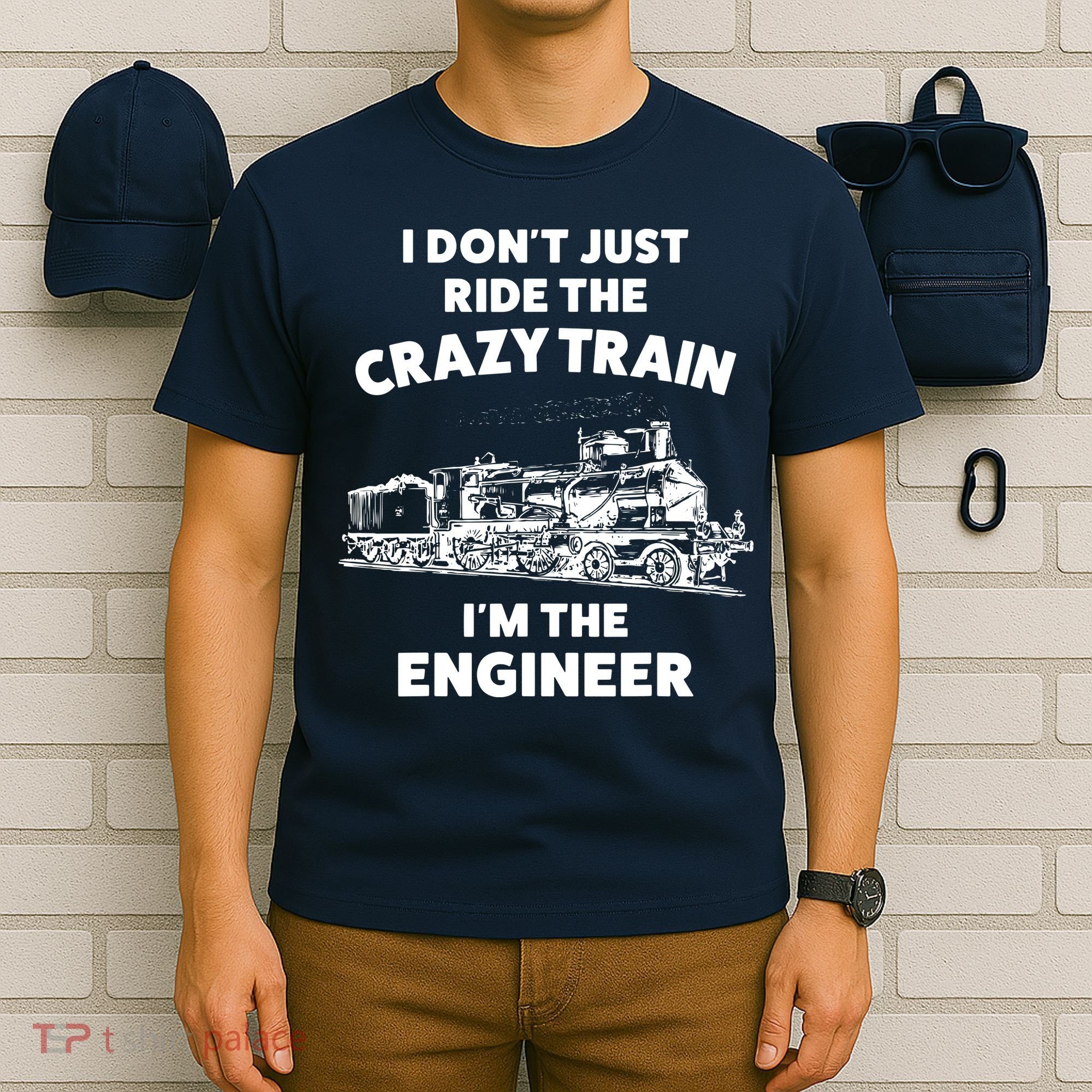 Funny Crazy Train Engineer Shirts For Women Men T-Shirt