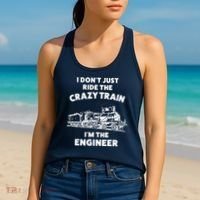 Funny Crazy Train Engineer Shirts For Women Men Women's Tank Top thumb 2