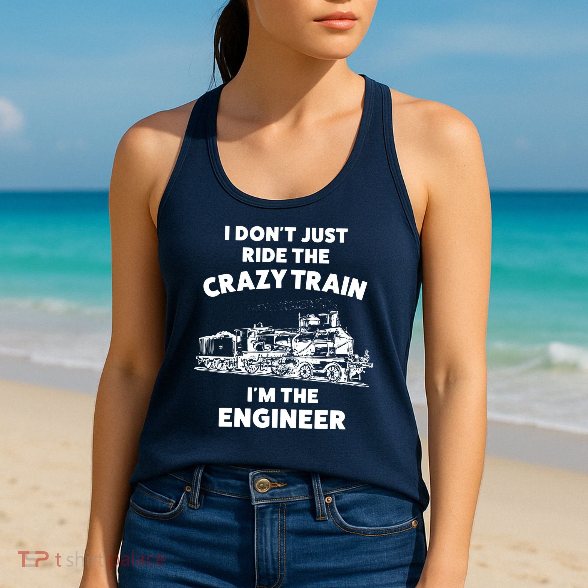 Funny Crazy Train Engineer Shirts For Women Men Women's Tank Top